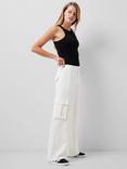 French Connection Wide Leg Combat Trousers, Summer White