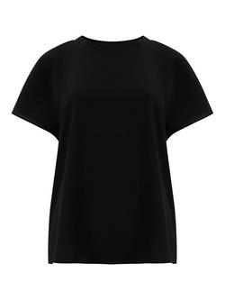 French Connection Light Crepe Crew Neck Top, Black