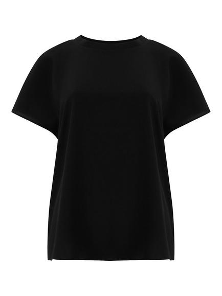 French Connection Light Crepe Crew Neck Top, Black