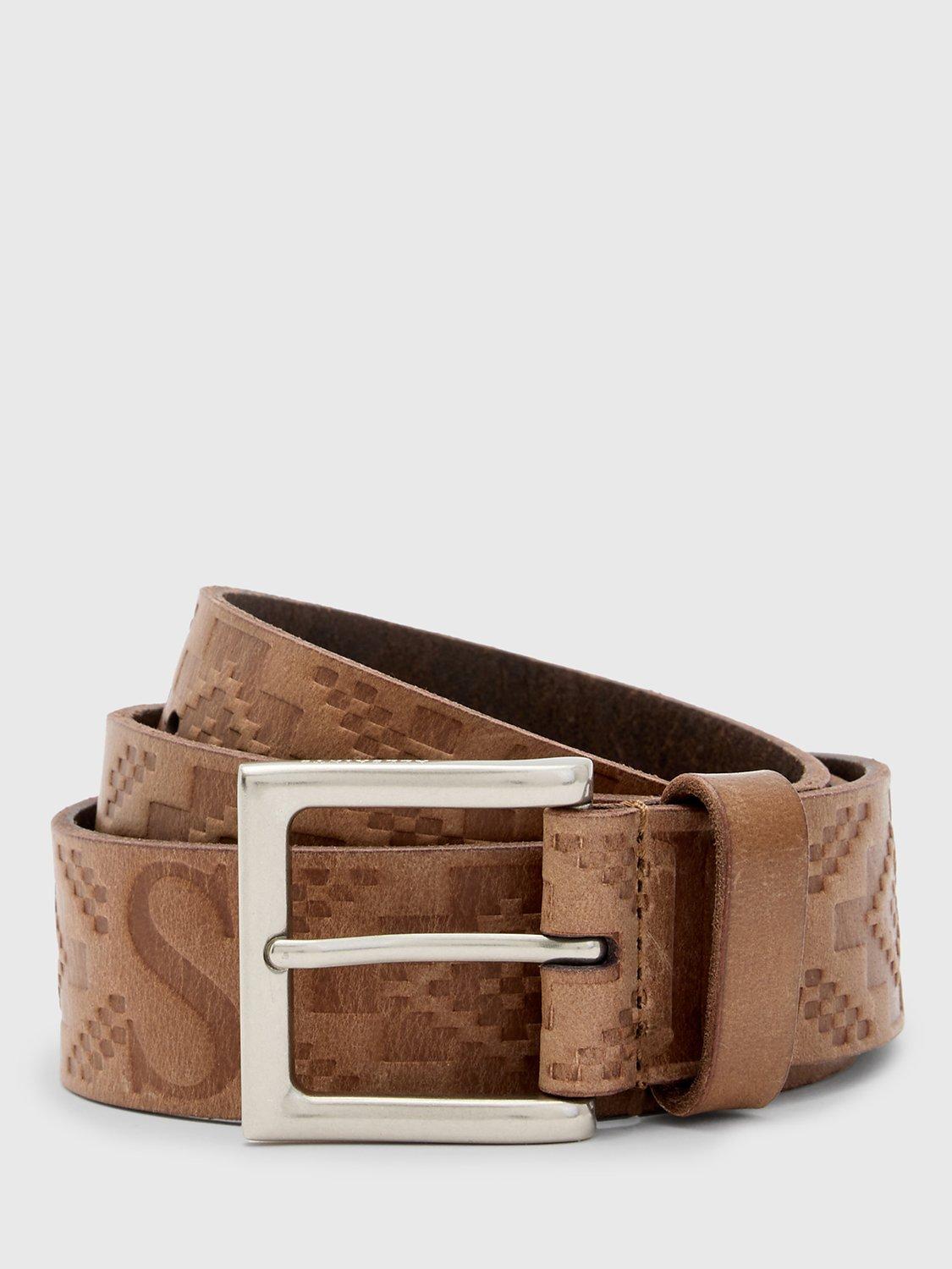 AllSaints Darby Emboss Belt, Tan