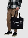 AllSaints Underground Tote Bag, Black/Chalk