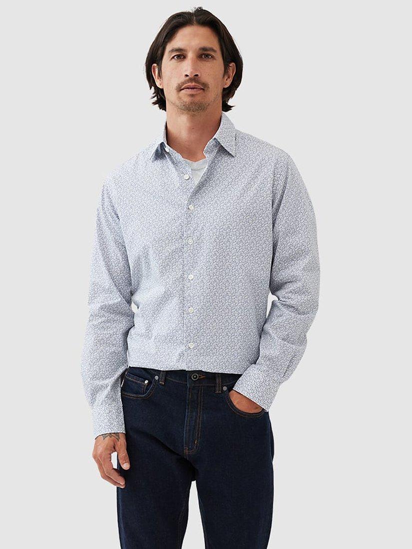 Rodd & Gunn Rowallan Micro Print Cotton Shirt, Snow