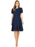 Yumi Lace Skater Dress, Navy