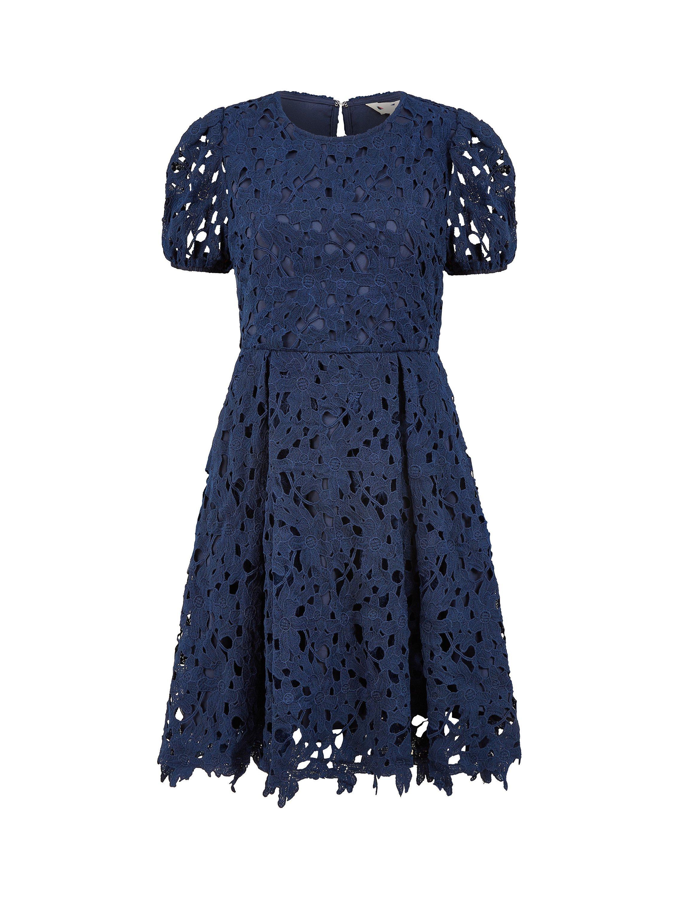 Product image 5 of 5, which shows Yumi Lace Skater Dress, Navy, 8