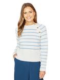 Yumi Stripe Button Jumper, Ivory