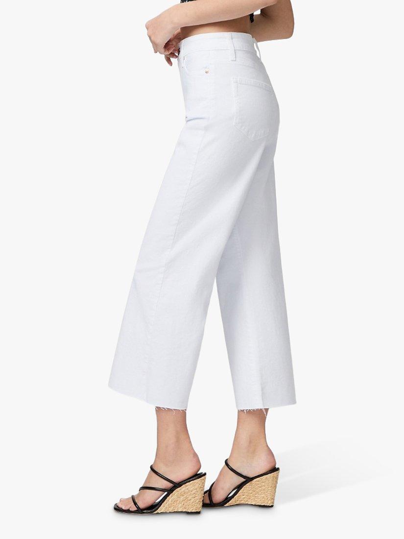 Product image 2 of 5, which shows PAIGE Anessa Raw Hem Cropped Wide Leg Jeans, Crisp White, 24