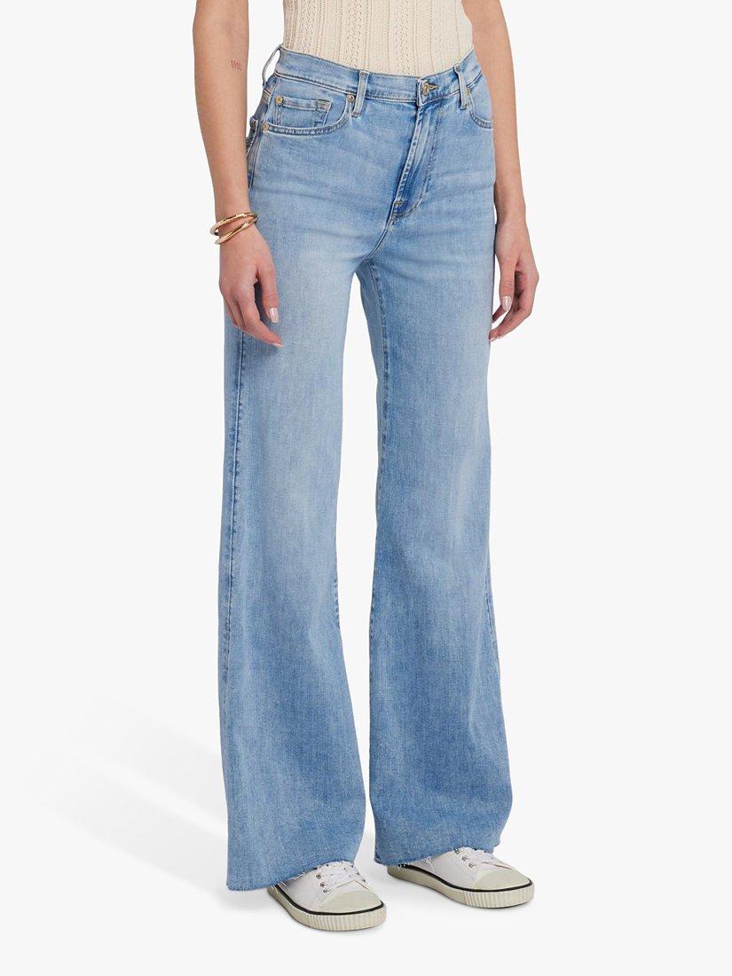 7 For All Mankind Modern Dojo Tailorless Flared Leg Jeans, Morning Sky