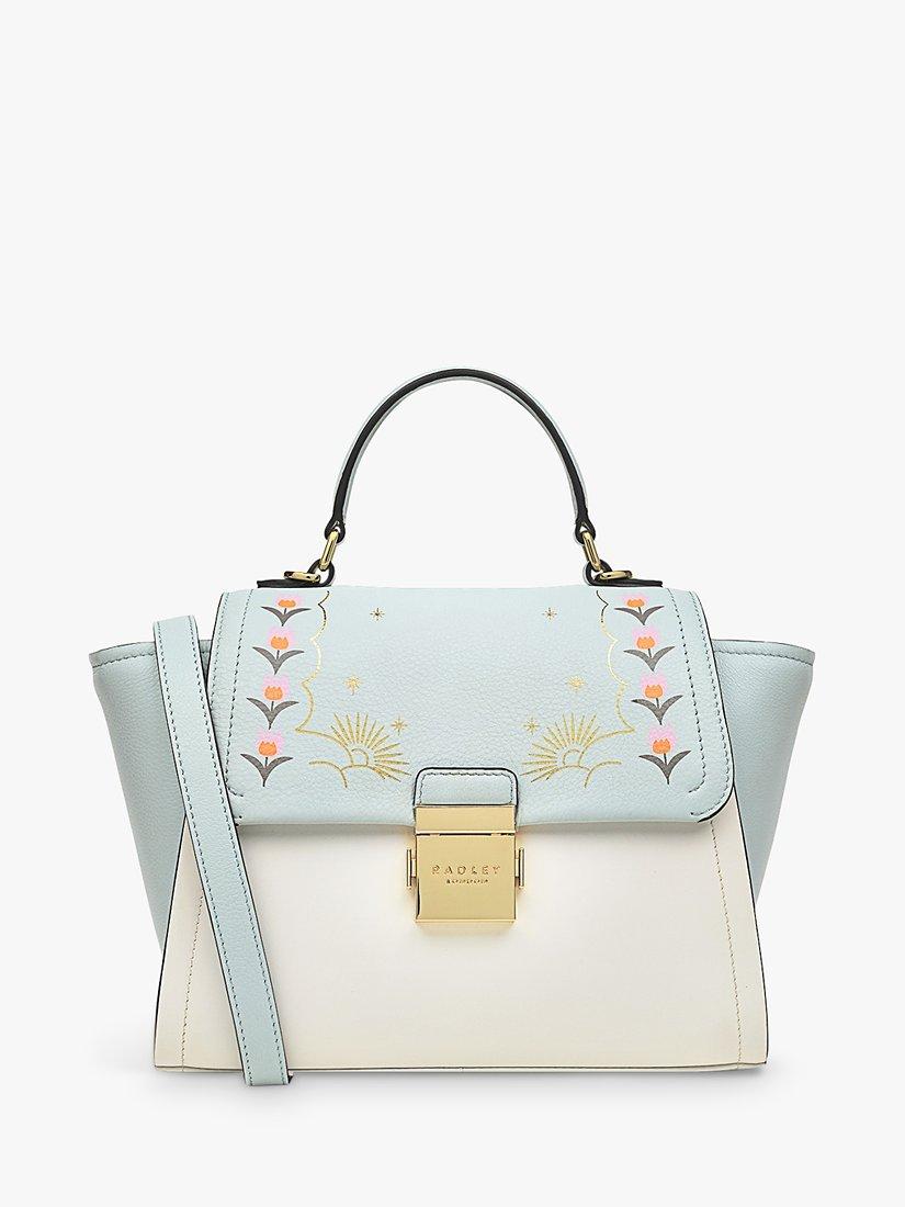 Radley Cordelia Street Floral Medium Flapover Grab Bag, Chalk