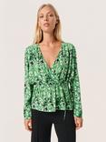 Soaked In Luxury Ina Wrap Blouse, Medium Green Cloud