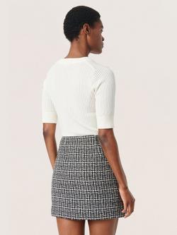 Soaked In Luxury Spina Textured Knit T-Shirt - view 2, Whisper White