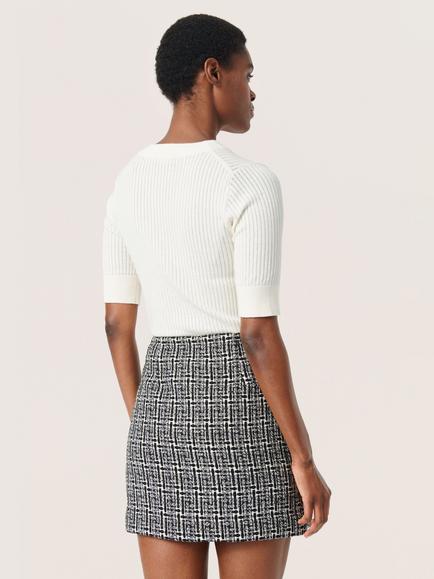 Soaked In Luxury Spina Textured Knit T-Shirt - view 2, Whisper White