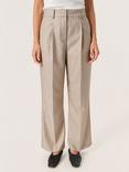 Soaked In Luxury Charvi Pinstripe Wide Leg Trousers, Beige