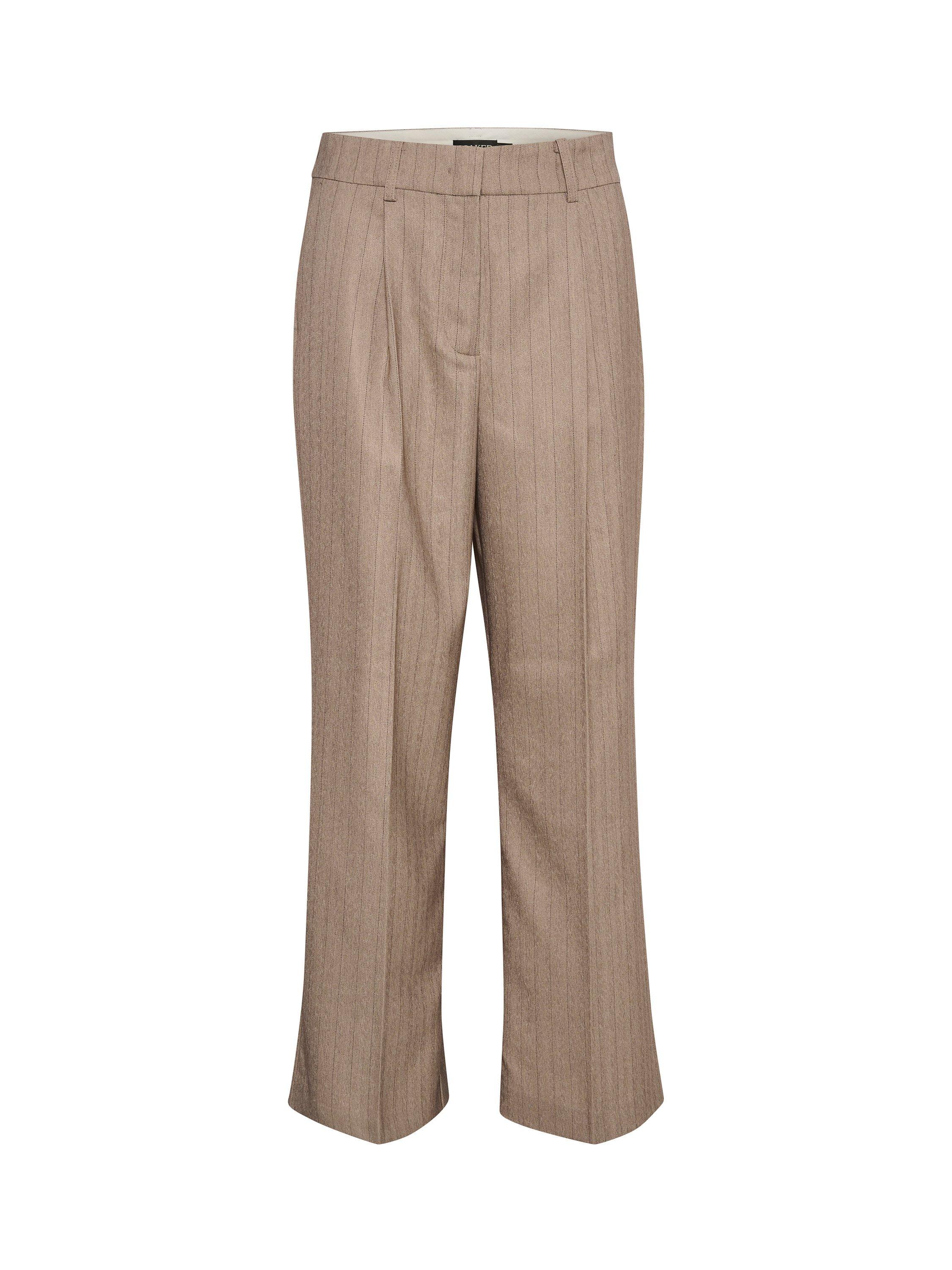 Product image 5 of 6, which shows Soaked In Luxury Charvi Pinstripe Wide Leg Trousers, Beige, XS