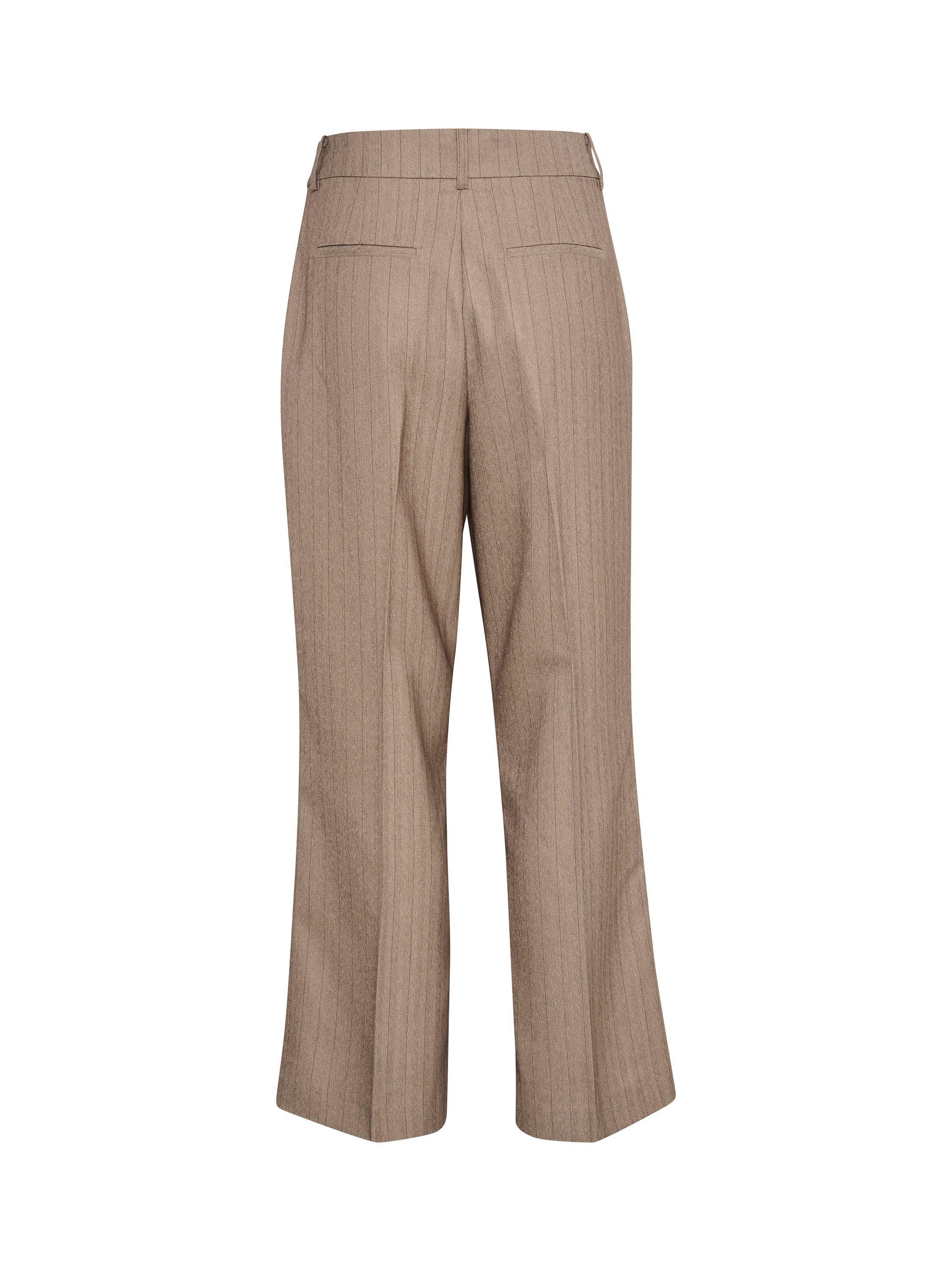 Product image 6 of 6, which shows Soaked In Luxury Charvi Pinstripe Wide Leg Trousers, Beige, XS