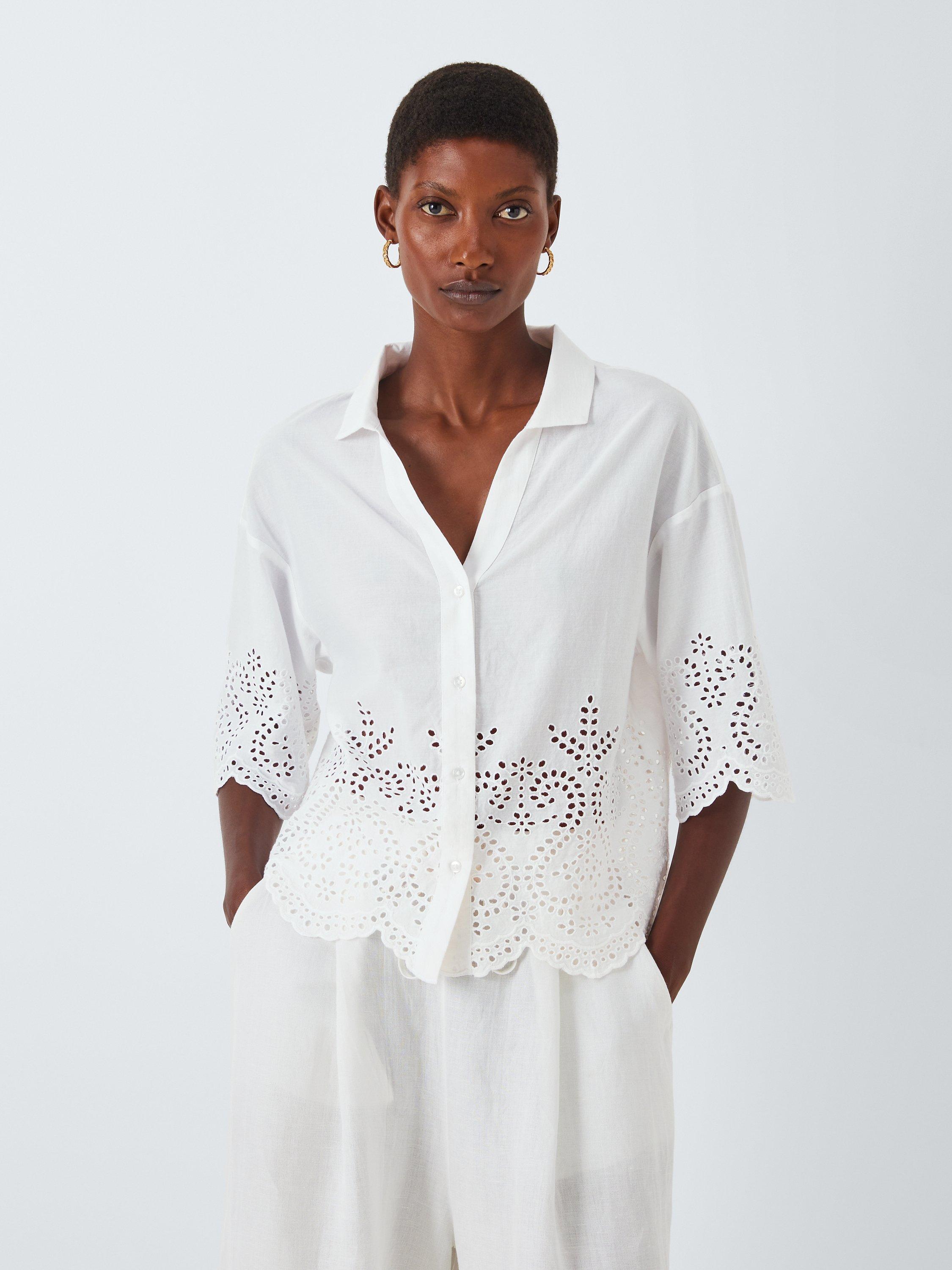 John Lewis Broderie Anglaise Beach Shirt
