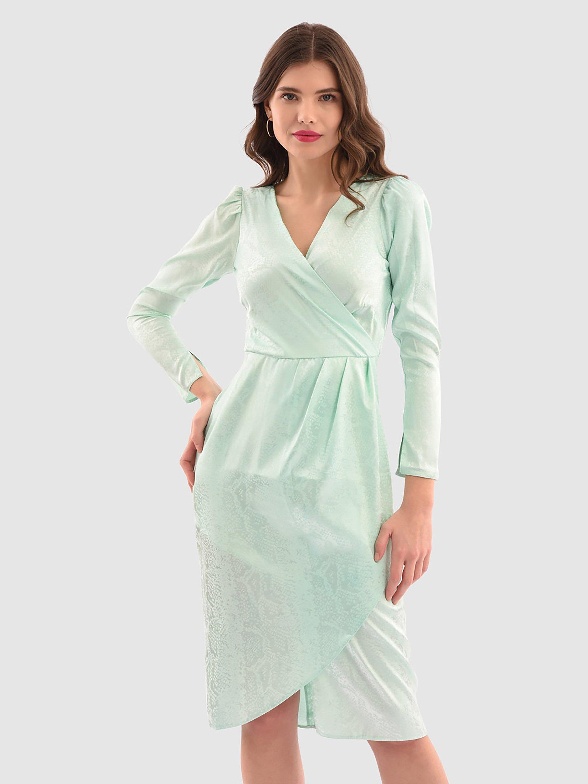 Closet London Drape Knee Length Dress, Mint