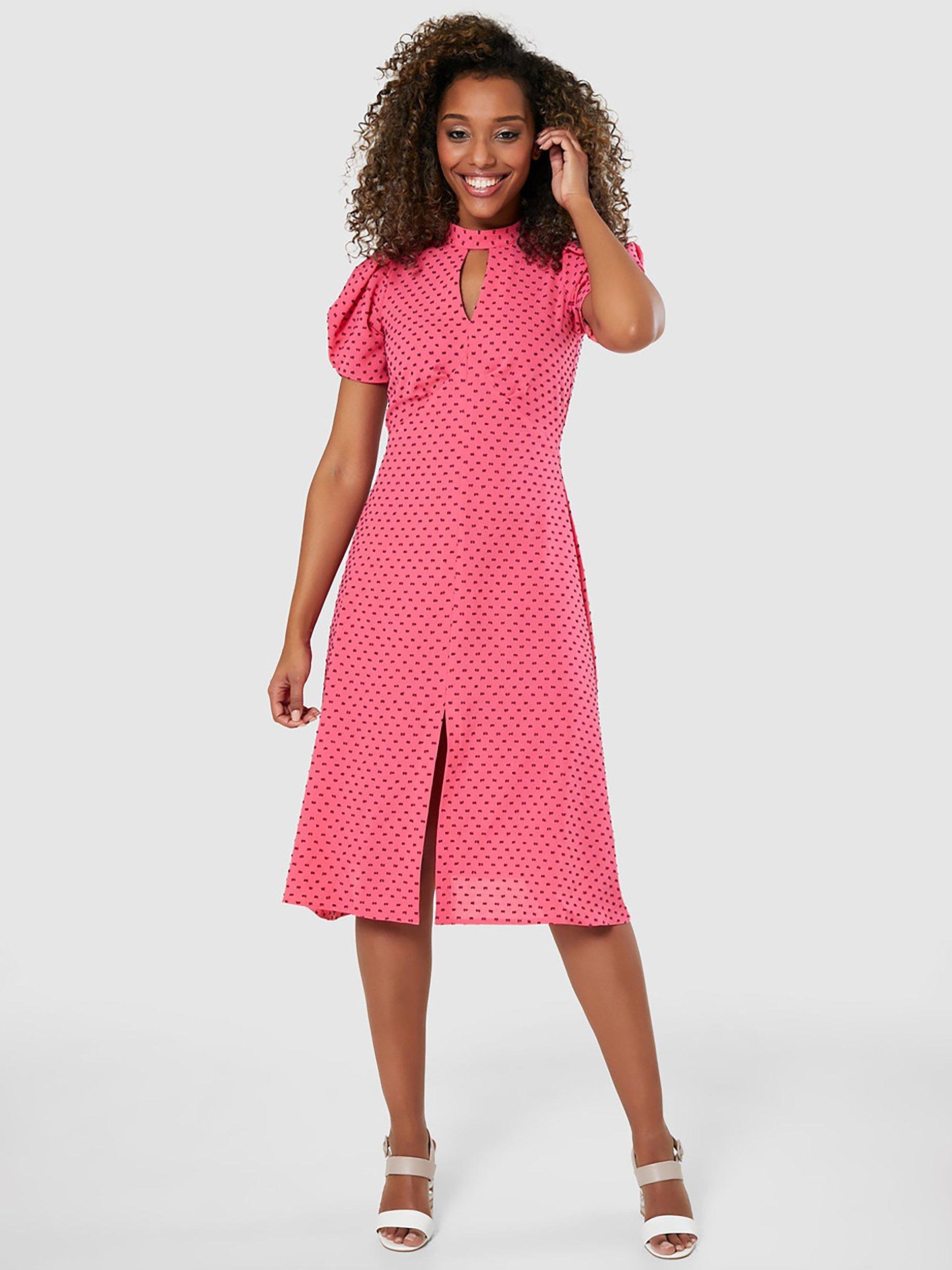 Closet London A-Line Midi Dress, Pink
