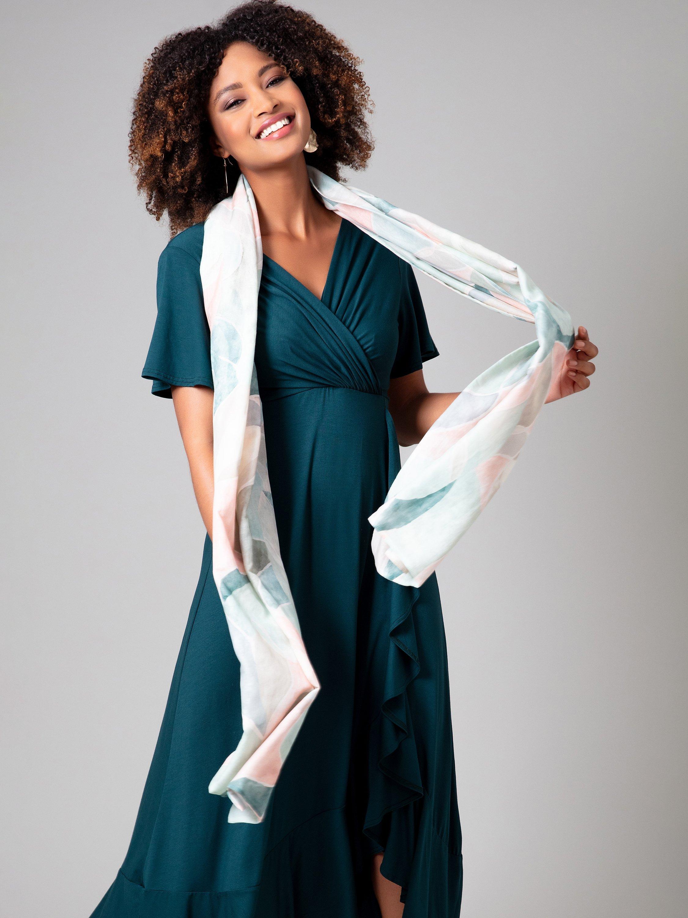 Product image 3 of 6, which shows Alie Street Miriam Pastel Mosaic Silk Blend Scarf, Multi, One Size