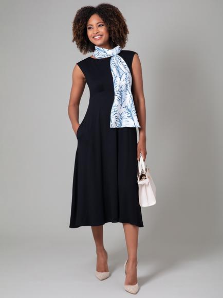 Alie Street Azra Woven Scarf, Blue/White Floral - view 2, Blue/White Floral