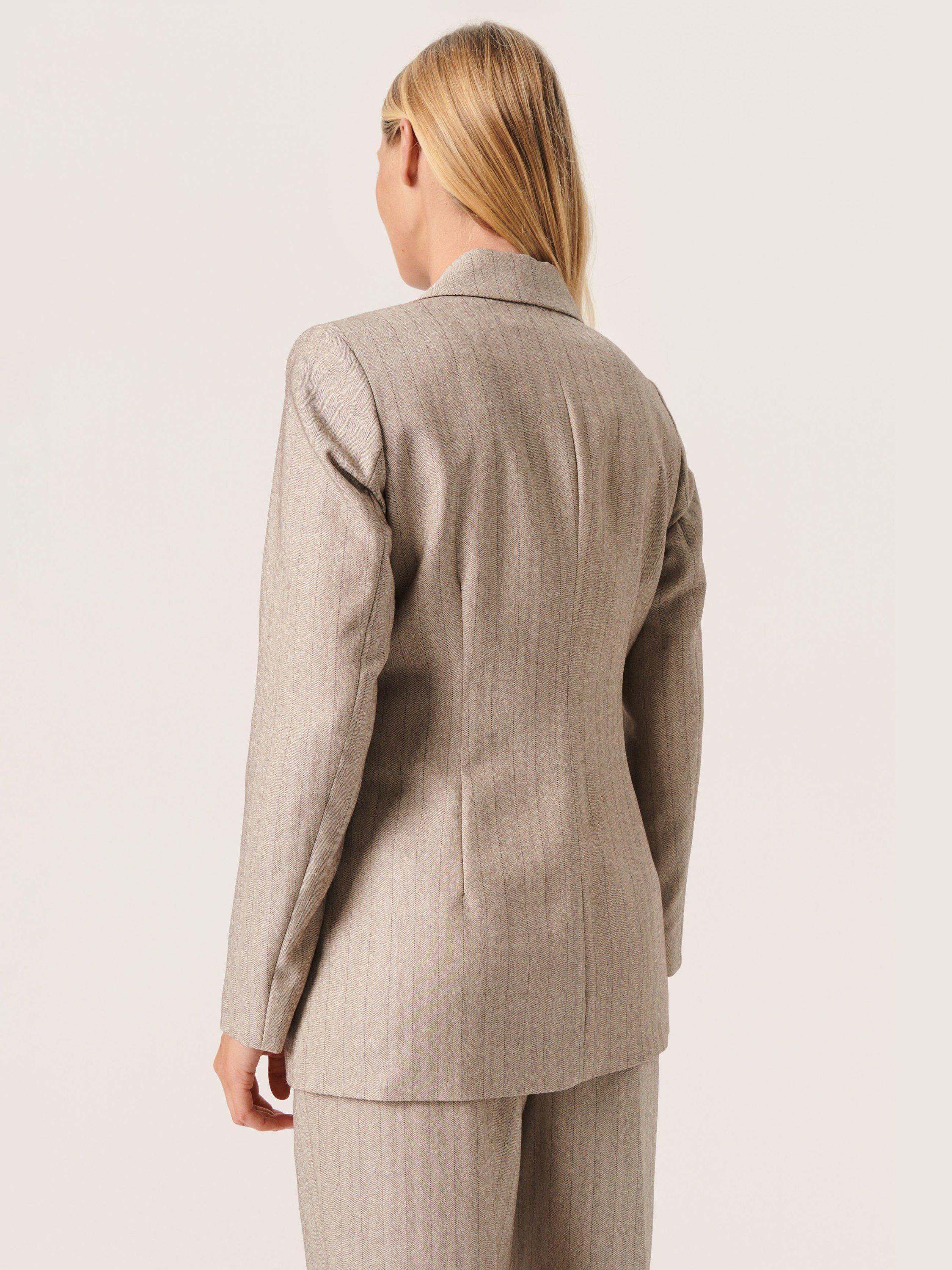 Soaked In Luxury Charvi Notch Lapel Fitted Blazer, Stripe, L