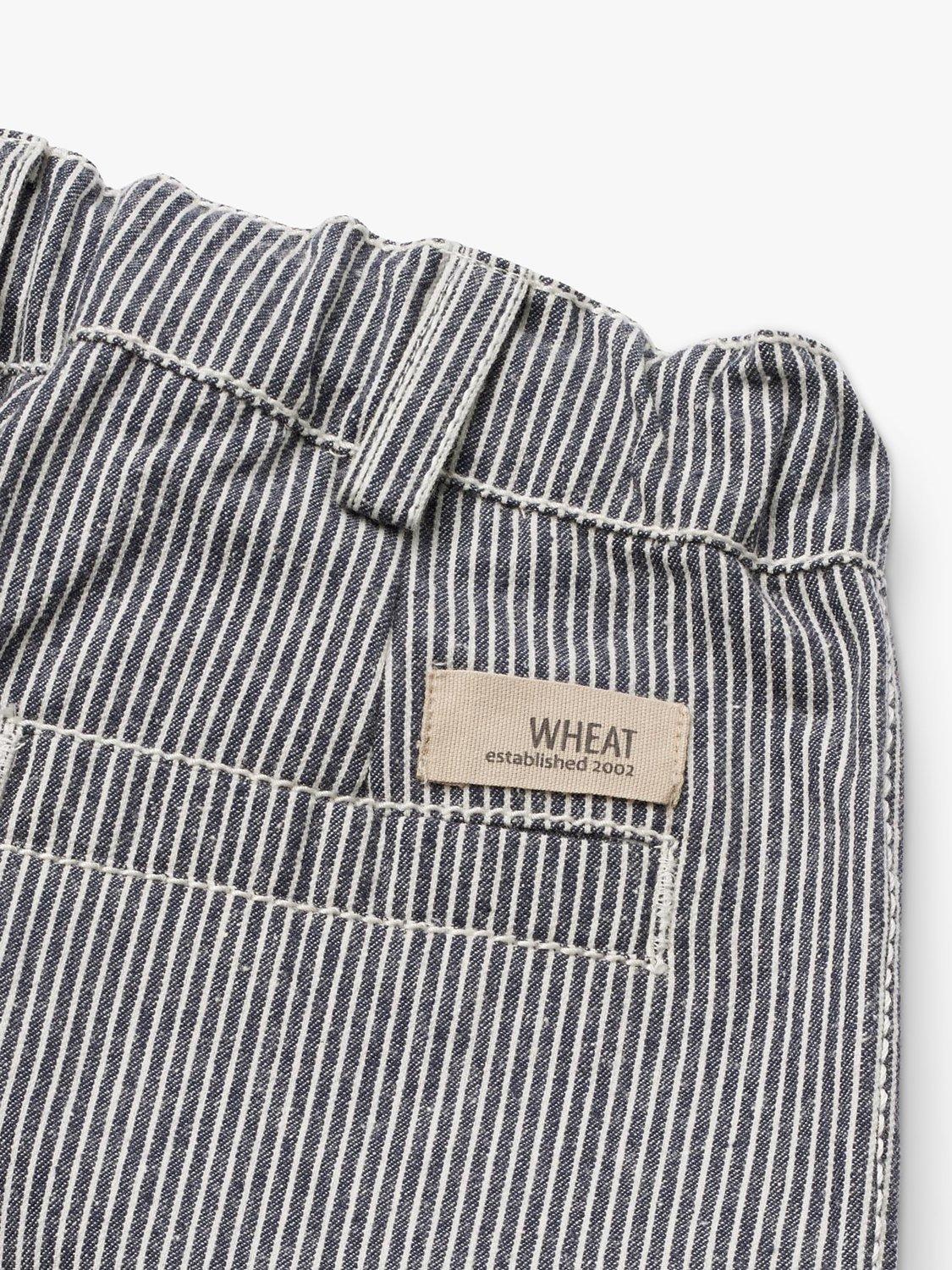 Product image 3 of 5, which shows WHEAT Kids' Pelle Striped Shorts, Blue/White, 4 years