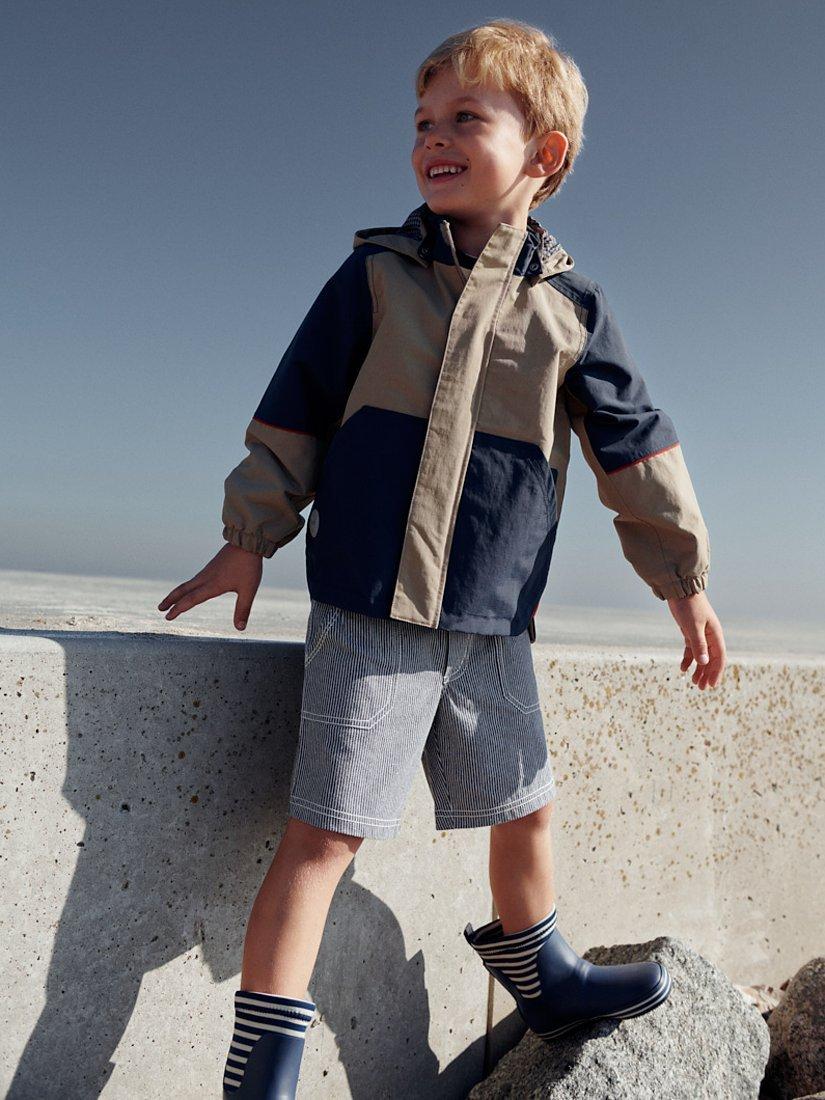 Product image 4 of 5, which shows WHEAT Kids' Pelle Striped Shorts, Blue/White, 4 years