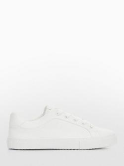 Mango Kids' Adam Lace Up Trainers, White, White