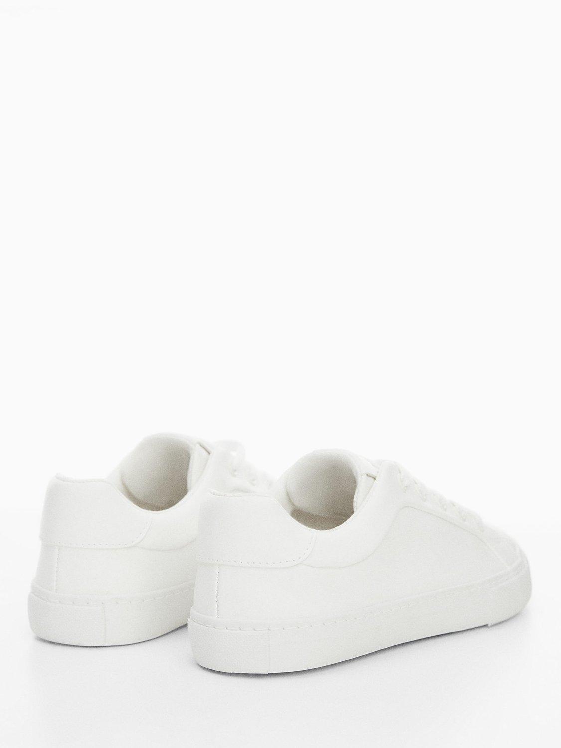 Mango Kids' Adam Lace Up Trainers, White, 11 Jnr