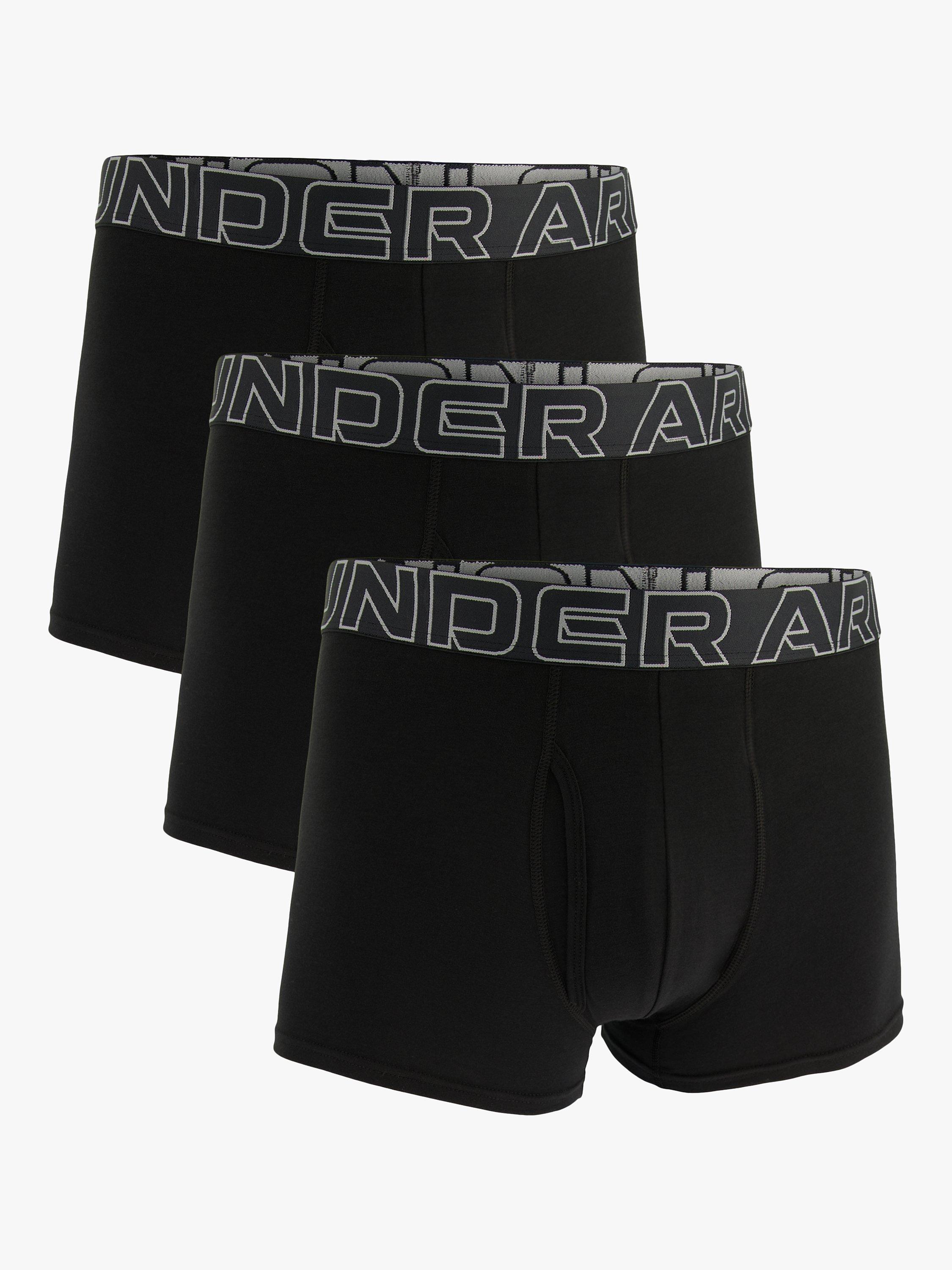 Product image 1 of 3, which shows Under Armour Performance Waistband Boxers, Pack of 3, Black, S