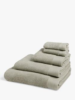 John Lewis Organic Cotton Towels, Olive