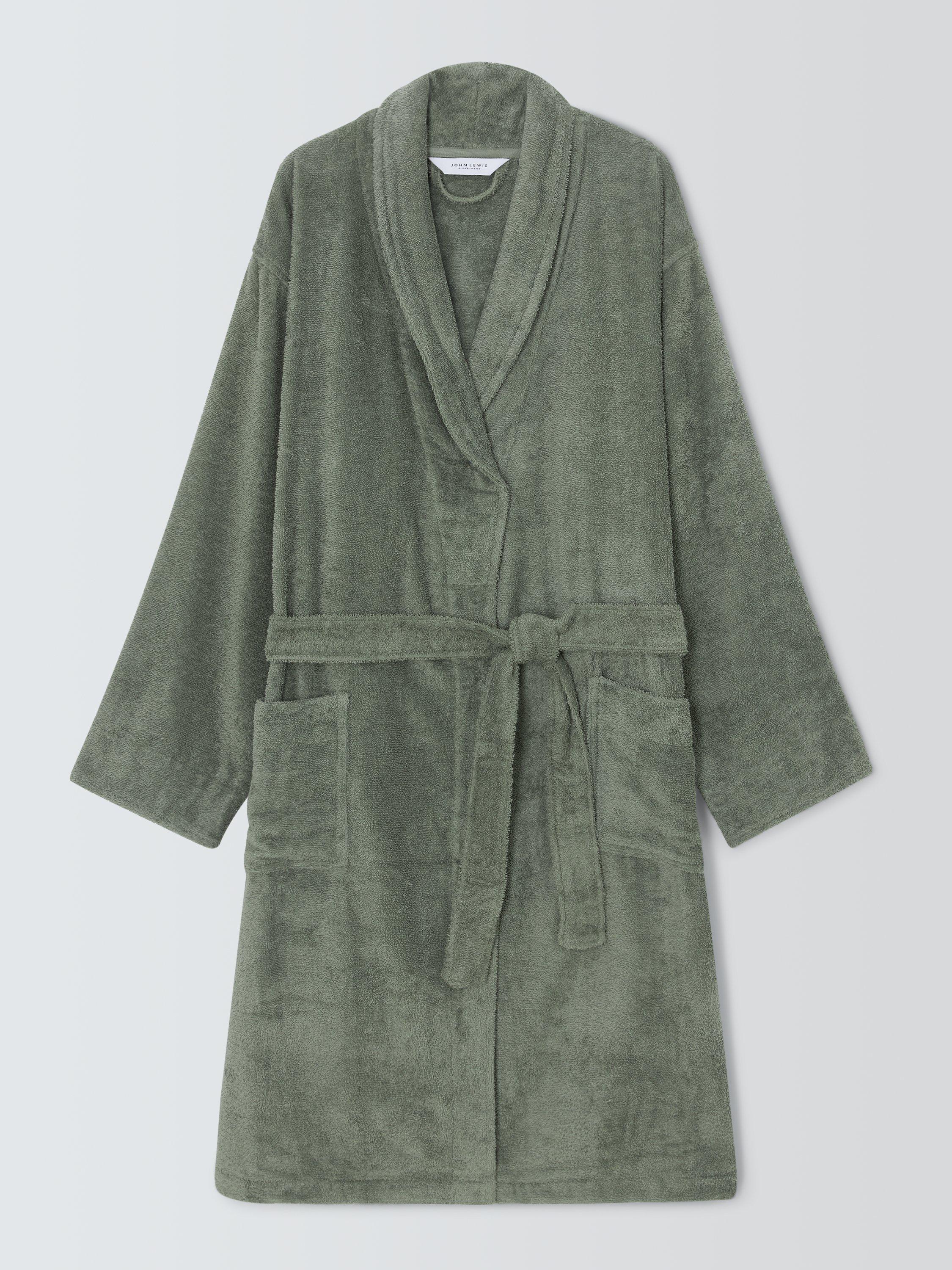 Product image 5 of 8, which shows John Lewis Egyptian Cotton Unisex Bath Robe, Rosemary, XS-S