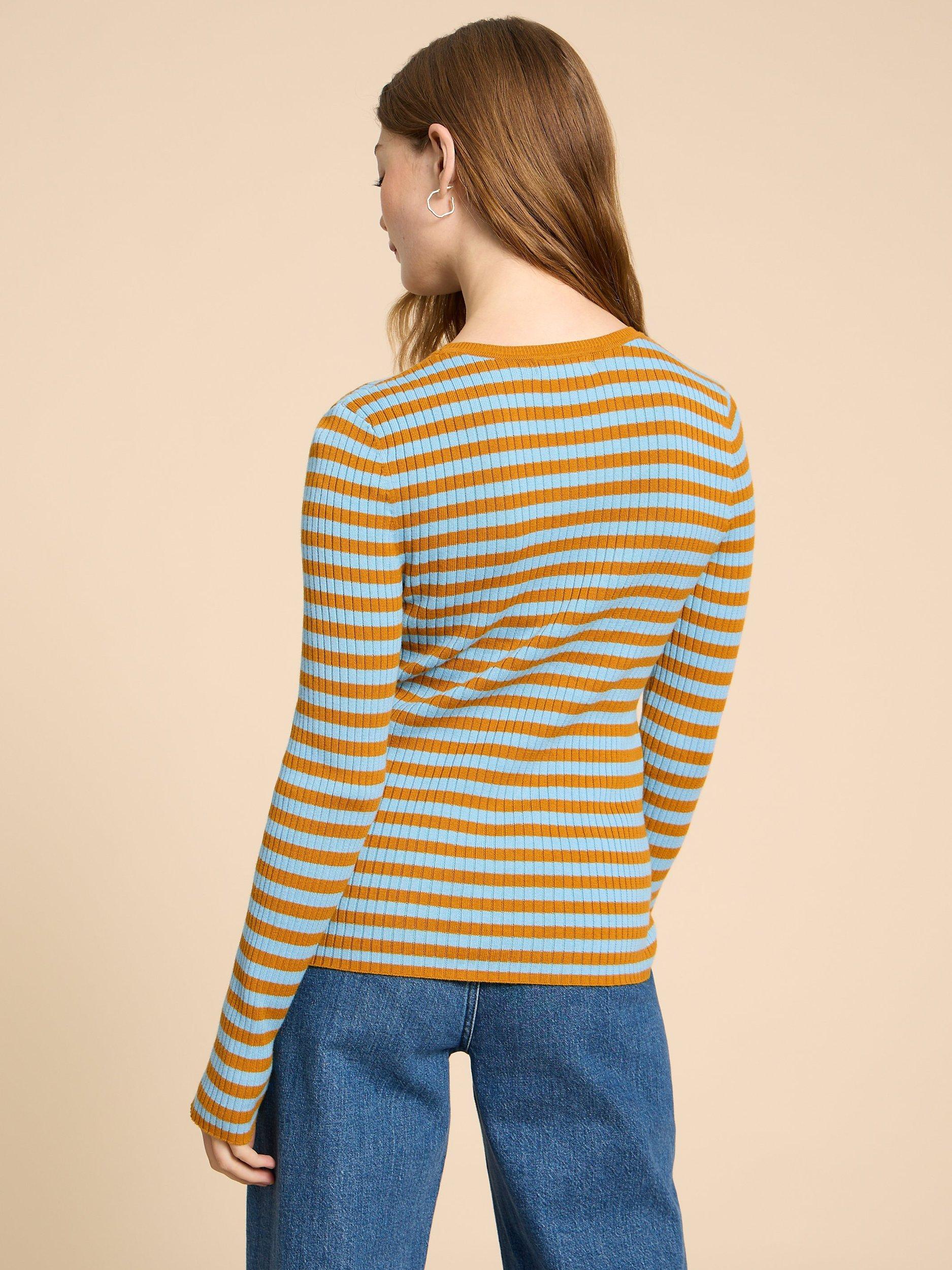Product image 2 of 6, which shows White Stuff Petite Skinny Rib Jumper, Green/Multi, 20
