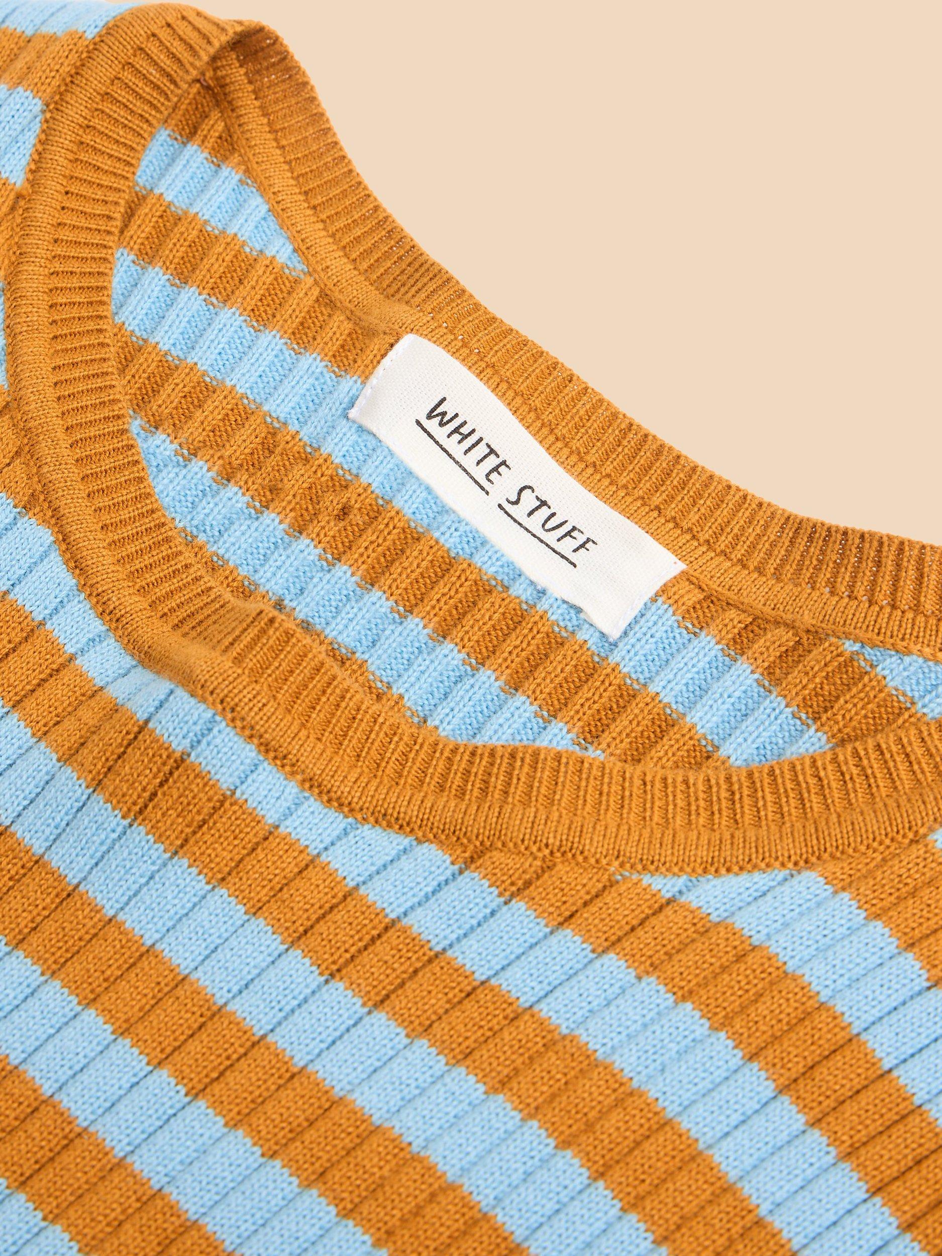 Product image 6 of 6, which shows White Stuff Petite Skinny Rib Jumper, Green/Multi, 20