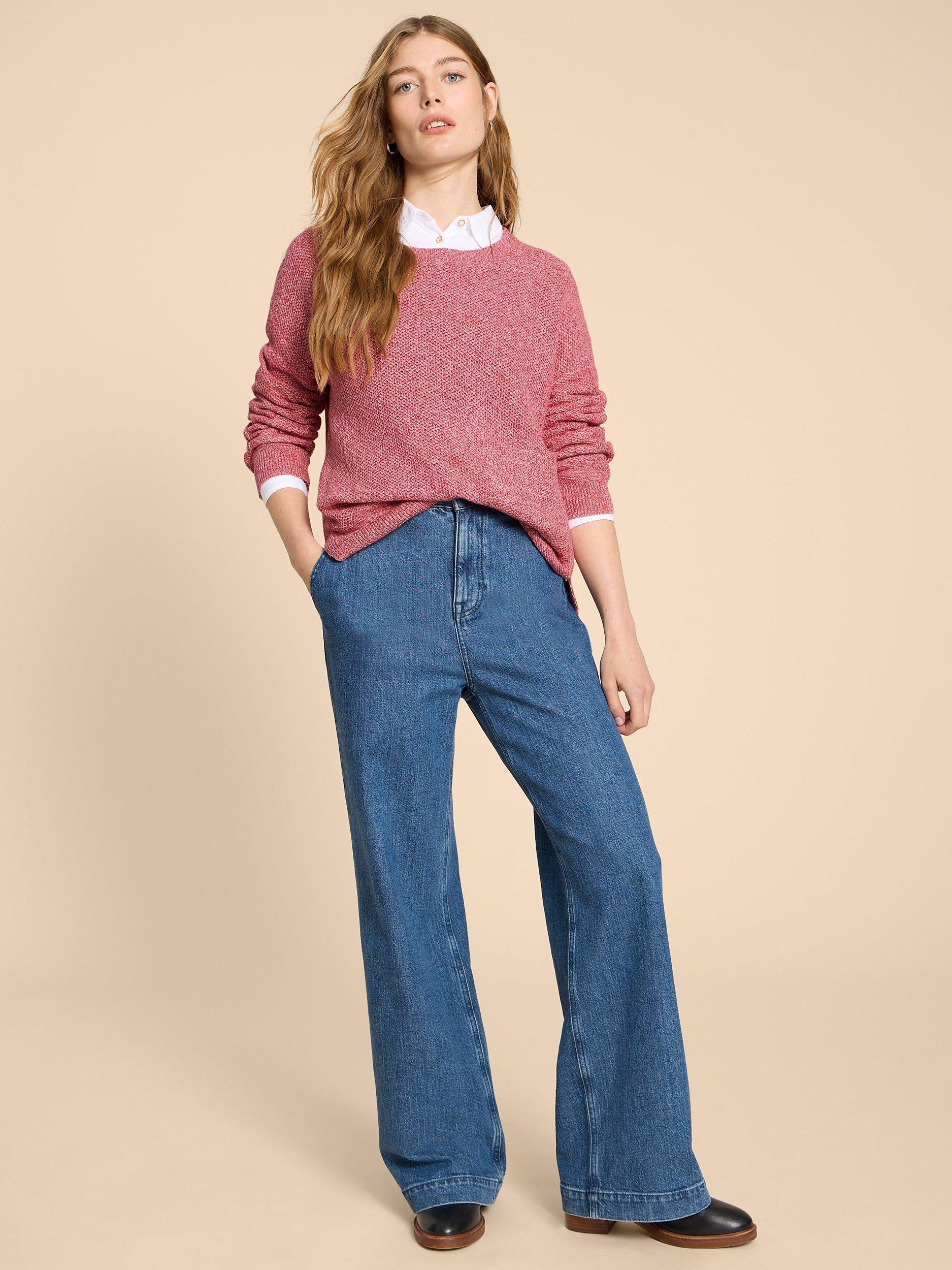 Product image 3 of 7, which shows White Stuff Petite Northbank Organic Cotton Jumper, Pink, 20
