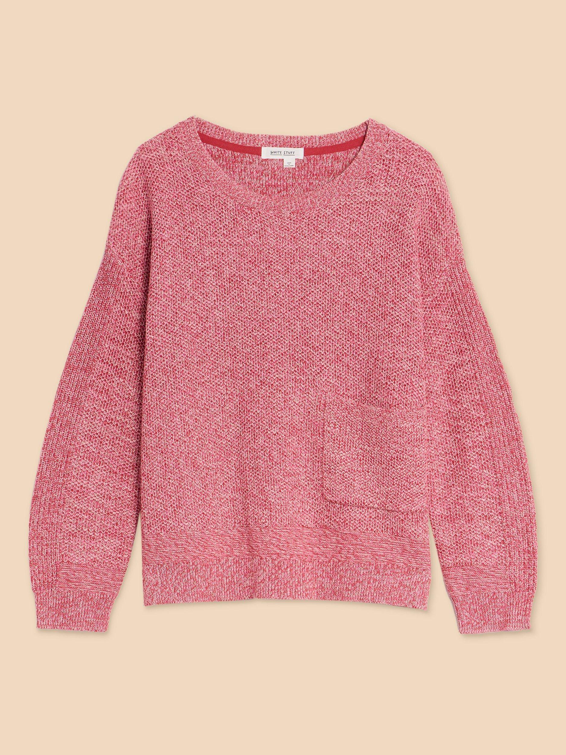 Product image 5 of 7, which shows White Stuff Petite Northbank Organic Cotton Jumper, Pink, 20