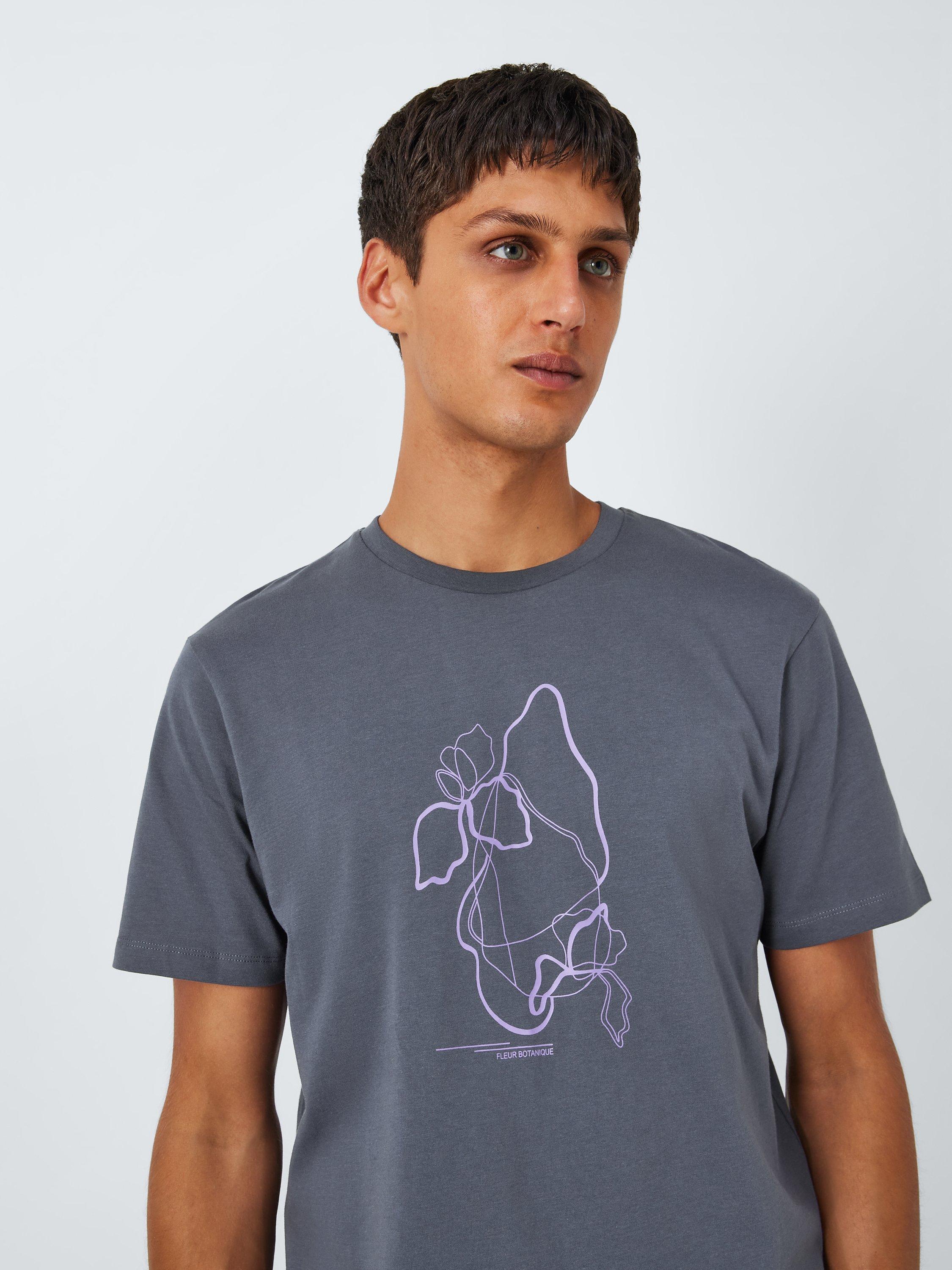 Kin Botanical T Shirt Grey Purple