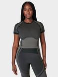 Sweaty Betty Silhouette Sculpt Seamless Short Sleeve Top, Black