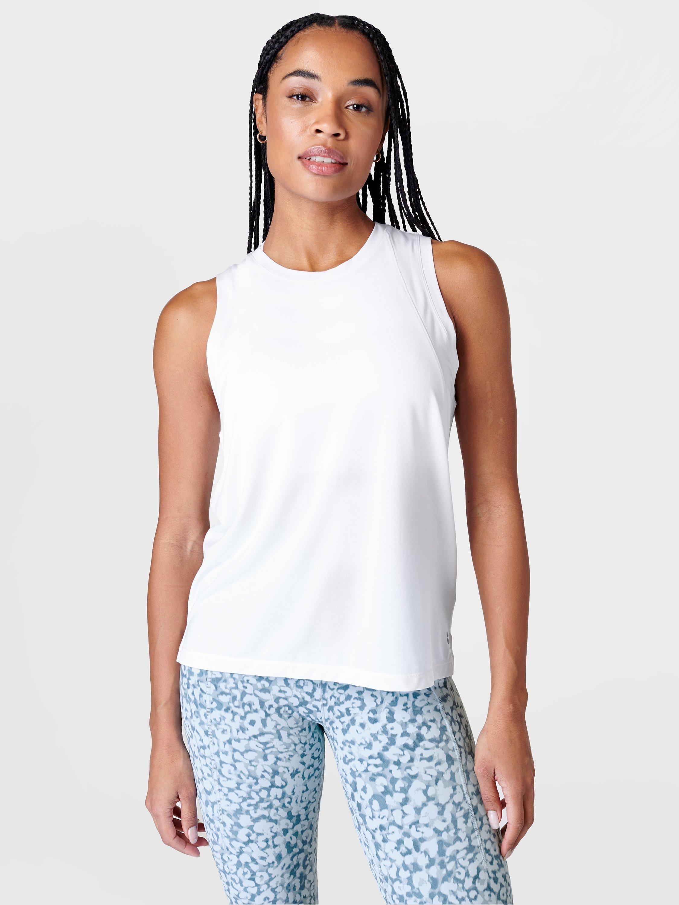 Sweaty Betty Soft Flow Studio Tank Top, White, XXS