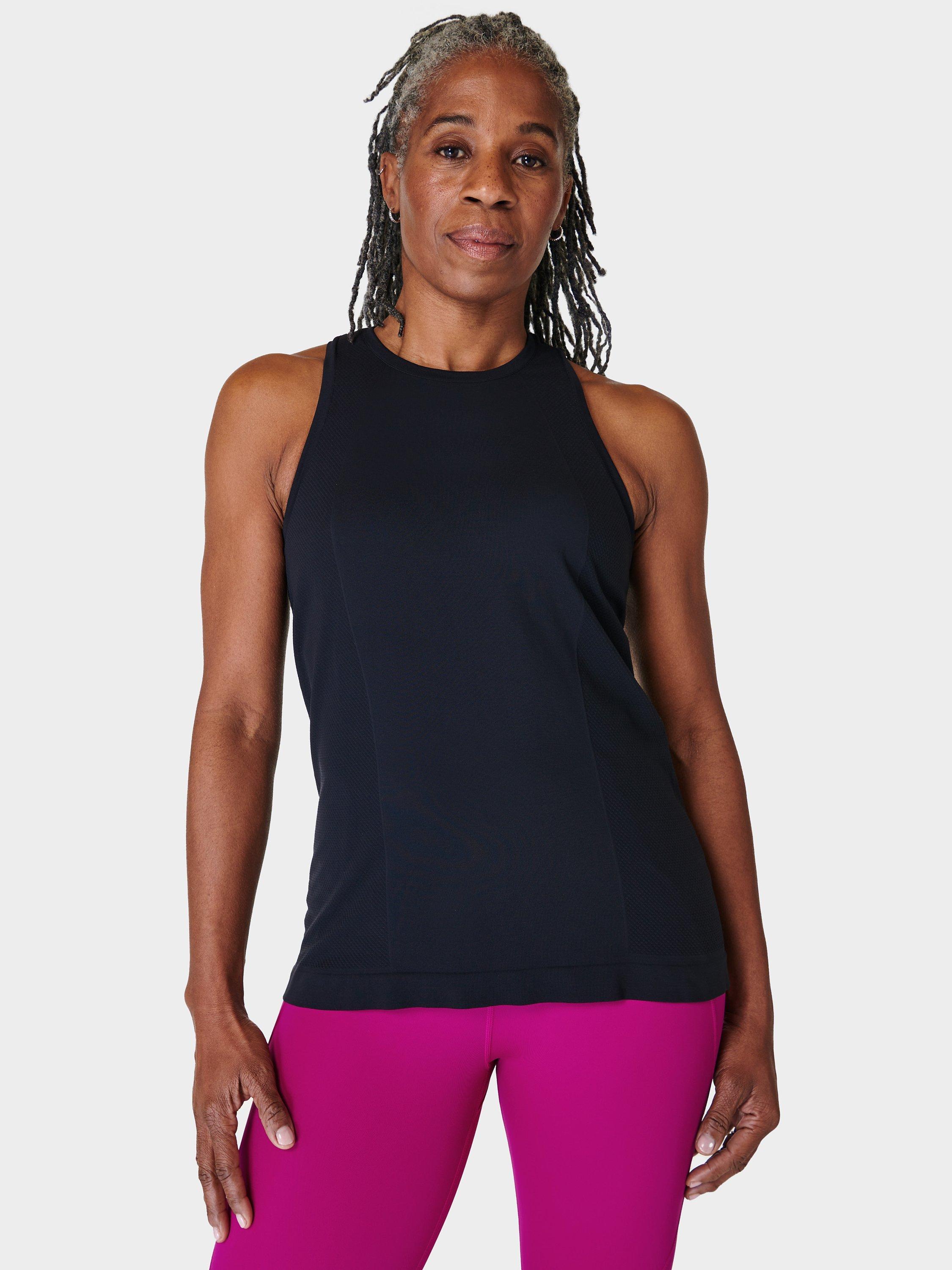 Product image 1 of 5, which shows Sweaty Betty Athlete Seamless Gym Vest, Black, XS-S