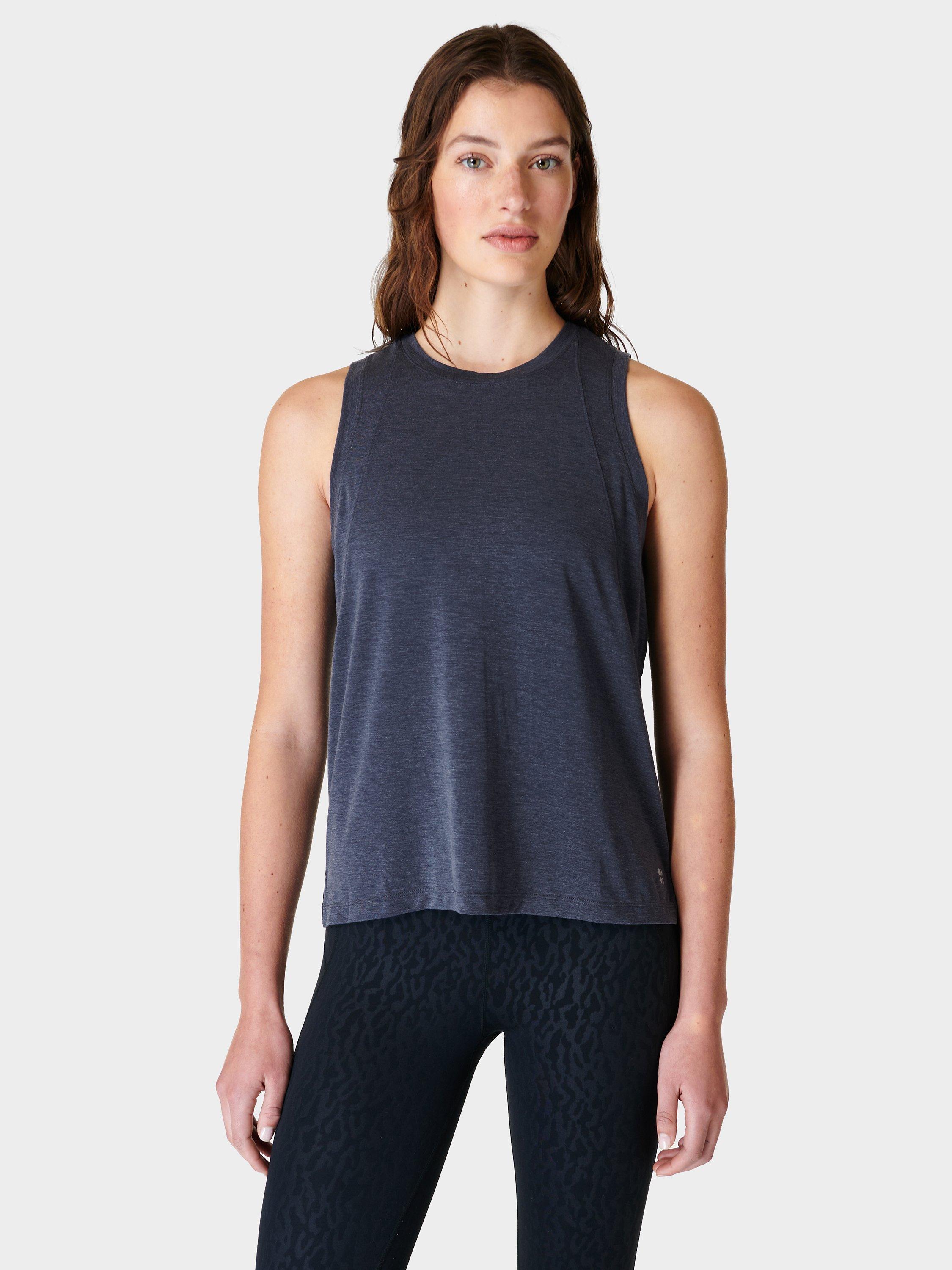 Sweaty Betty Soft Flow Studio Tank Top, Navy Blue