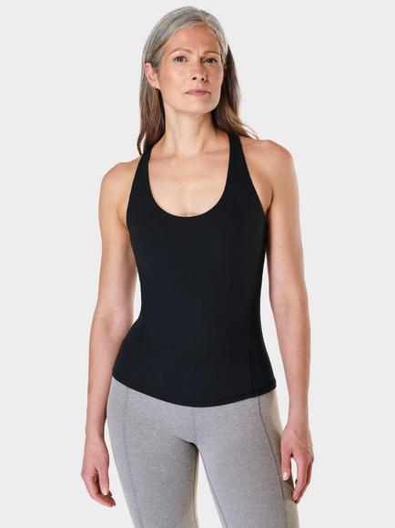 Sweaty Betty Super Soft Sleek Racerback Bra Tank - view 2, Black