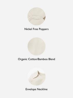 MORI Baby Ribbed Long Sleeve Bodysuit - view 2, Cream