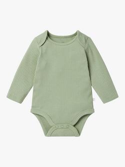 MORI Baby Ribbed Long Sleeve Bodysuit, Sage