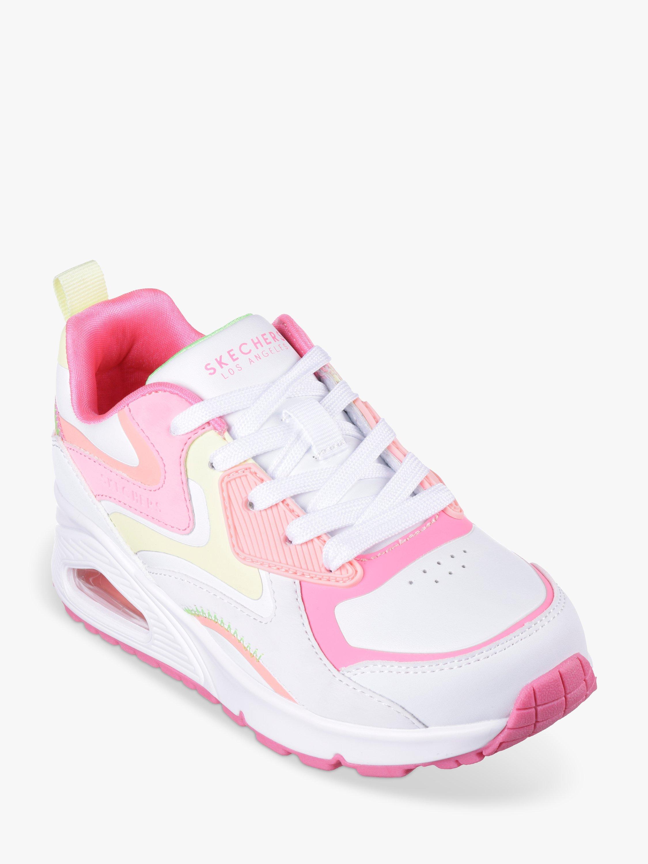 Product image 2 of 5, which shows Skechers Kids' Street Uno Gen1 Colour Surge Lace-Up Trainers, White/Multi, EU31