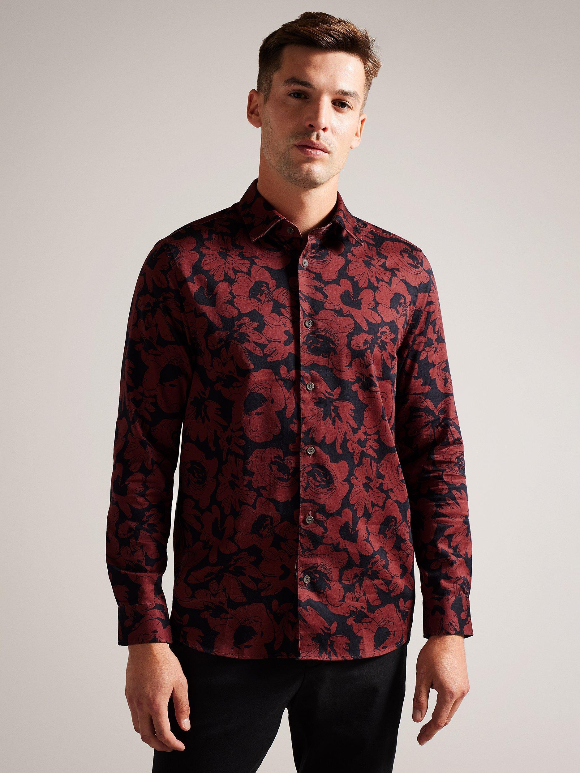 Ted Baker Boleena Shirt, Dark Red/Black