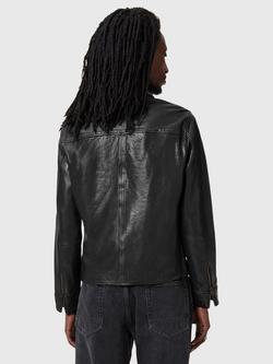 AllSaints Miller Zip Up Leather Jacket, Black - view 2, Black