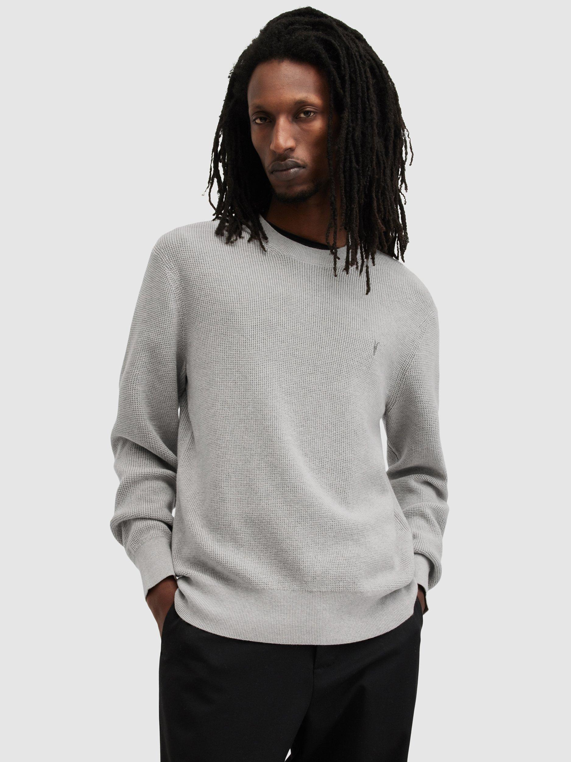 AllSaints Aspen Wool Blend Crew Neck Jumper, Cool Grey