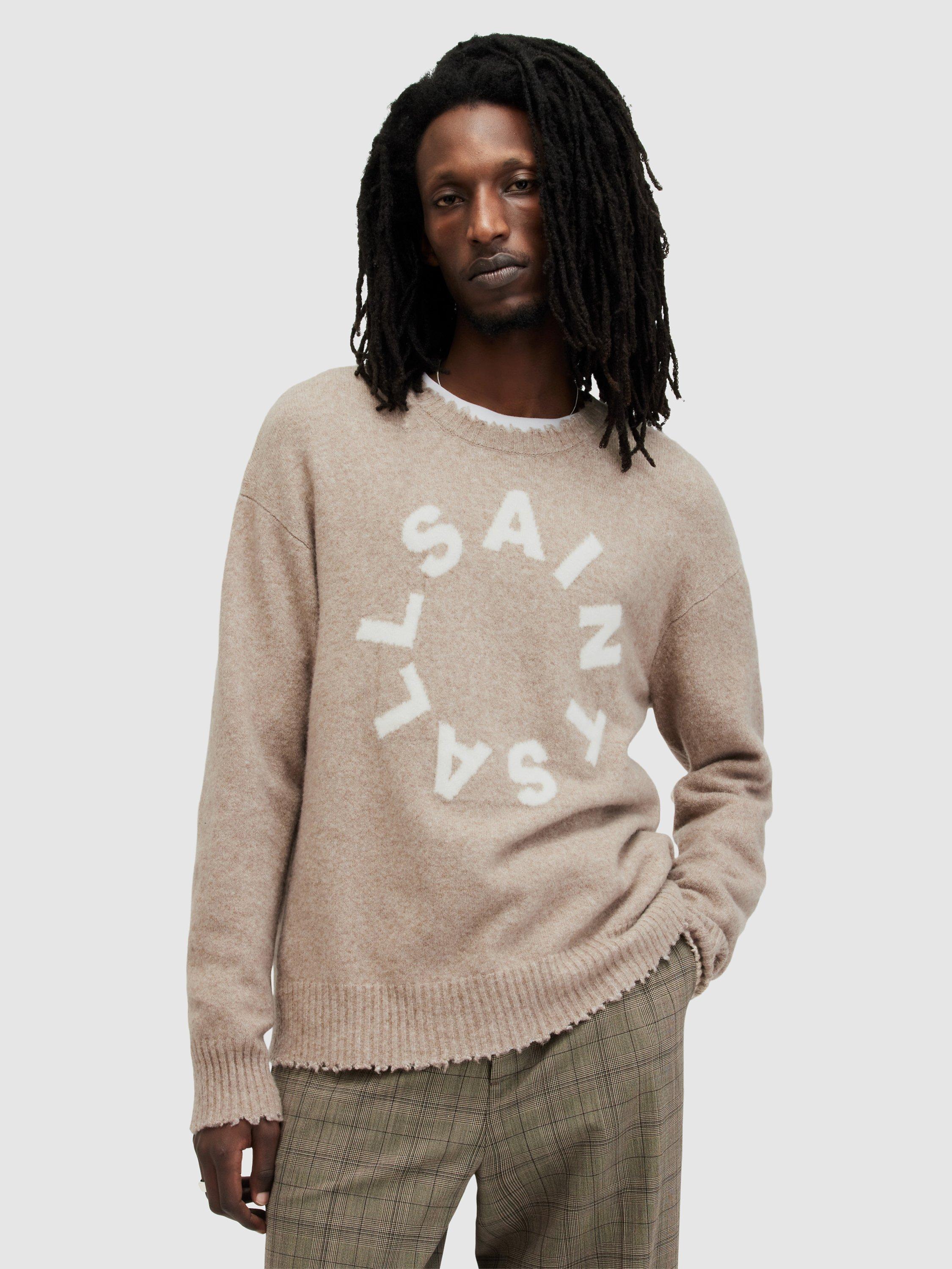 AllSaints Tiago Wool Blend Jumper, Taupe Marl
