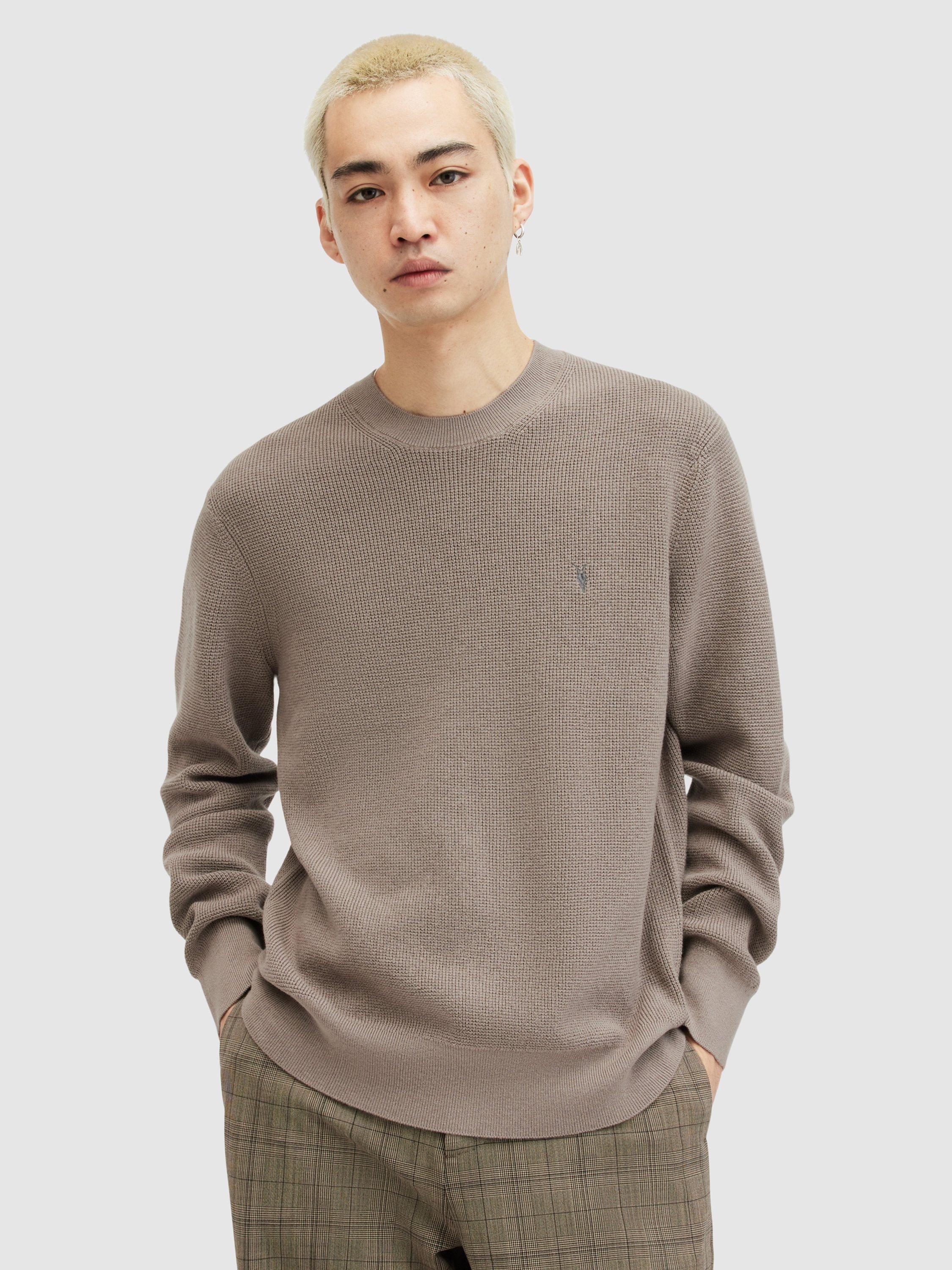 AllSaints Aspen Wool Blend Crew Neck Jumper, Chestnut Taupe