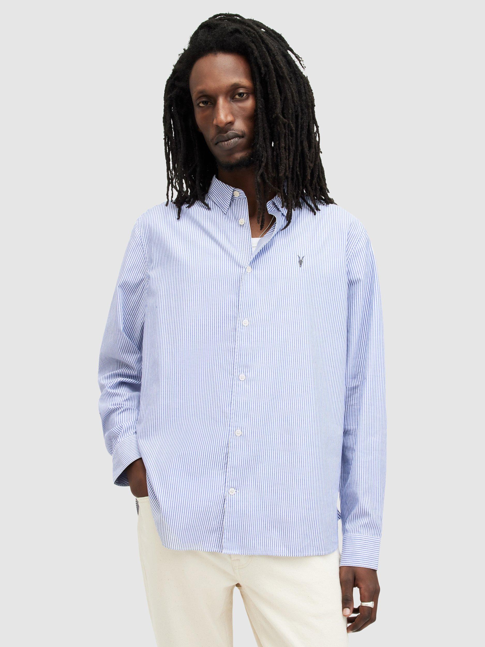 AllSaints Hillview Long Sleeve Shirt, Blue